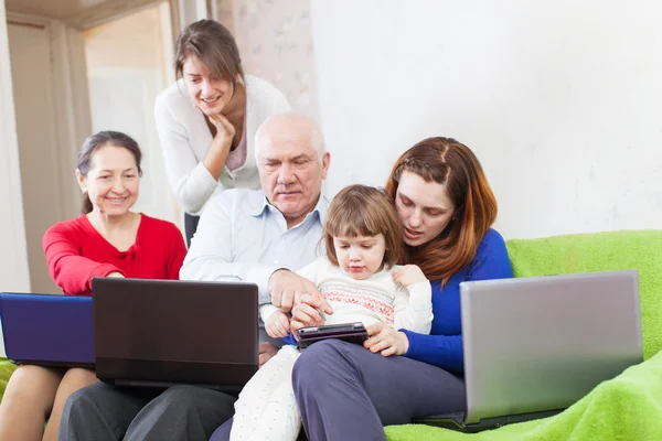 Family uses few various portable electronic devices