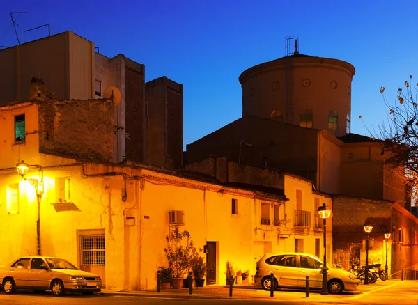 Evening street of Sant Adria de Besos. Catalonia