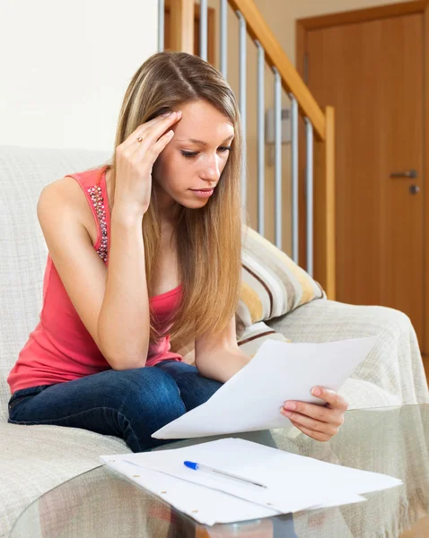 Student girl reading notes