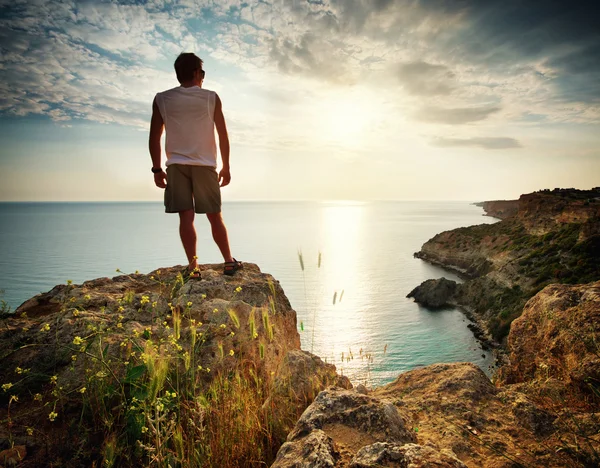 Man relax on sea