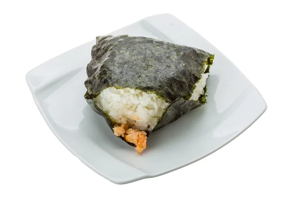 Japan rice ball with salmon