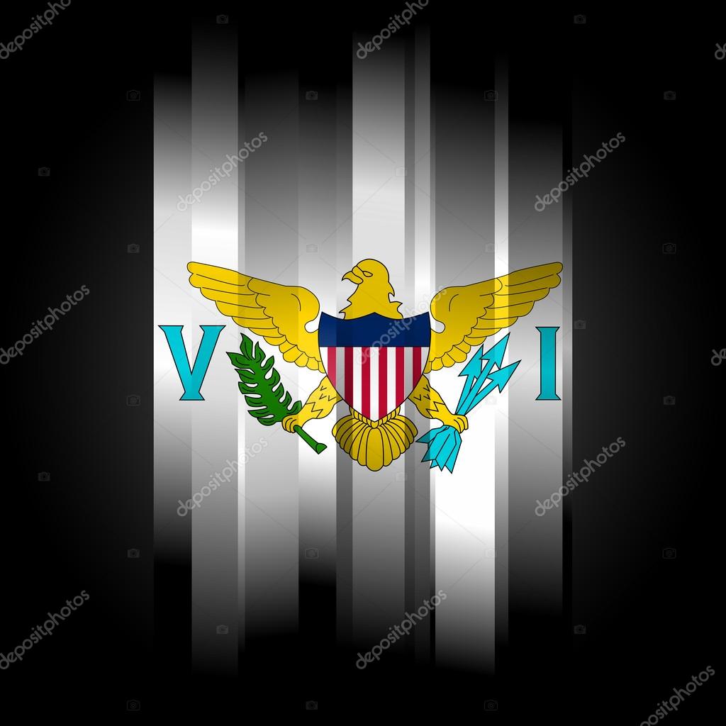 Abstract United States Virgin Islands flag on black ...