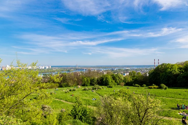 Cityscape of Kiev, Ukraine. Green trees, landscape