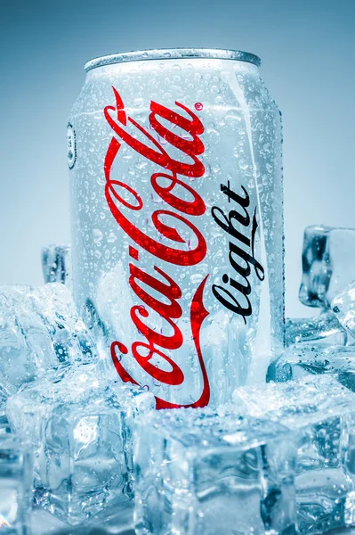 Can of Coca-Cola Lignt on ice.