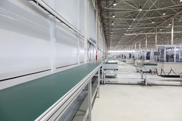 Conveyor tape in modern factory shop