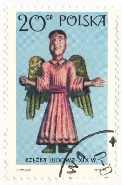 Sculpture of Angel on post stamp