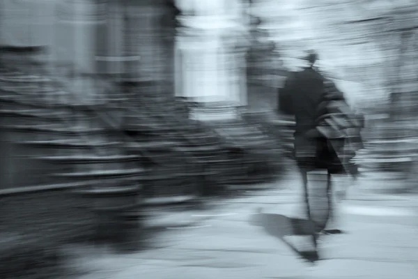 Man walking motion blur