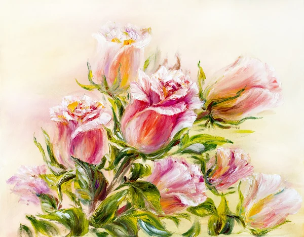 Roses, oil painting on canvas