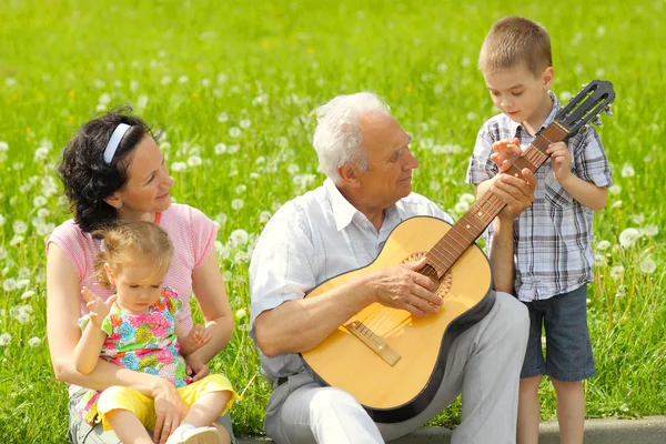 Family with guitar