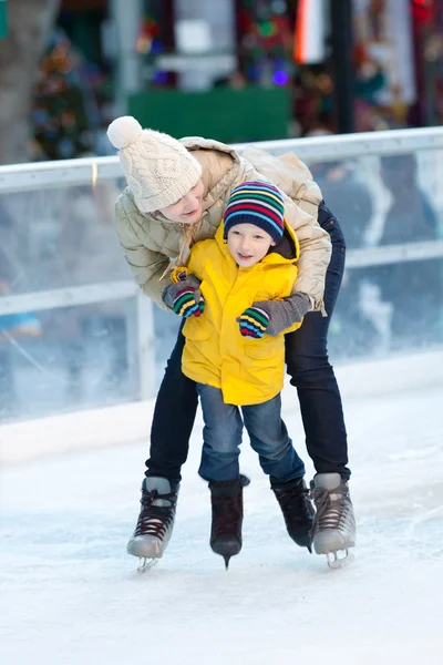 Family ice skating