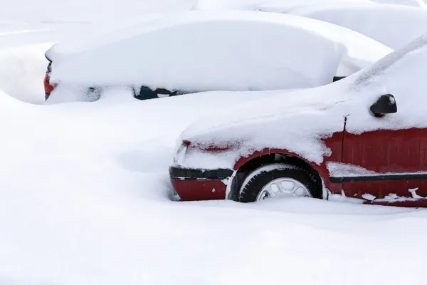 Snowy parking lot