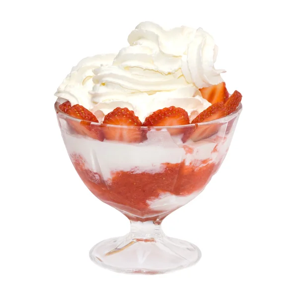 Dessert strawberries with cream