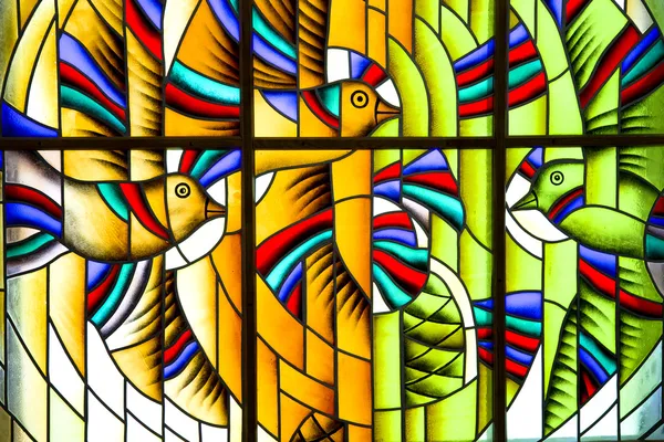 Abstract stained glass window