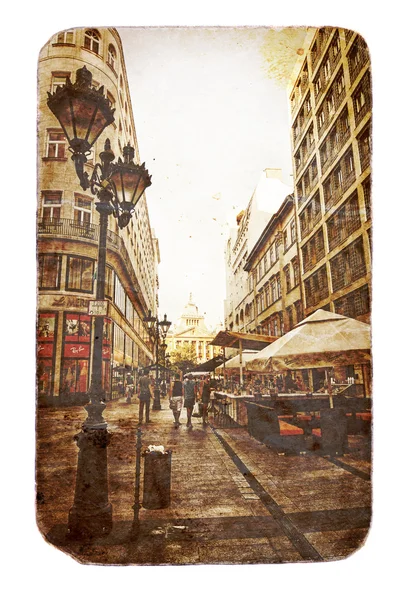 Budapest street in retro style