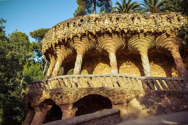 Ancient aqueduct in the park Guell