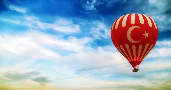 Hot air balloon flying turkey flag