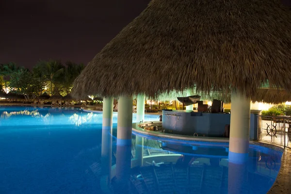 Luxurious Caribbean resort at night
