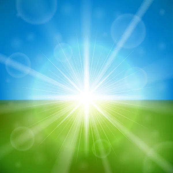 Bright summer sun vector background. - Stock 