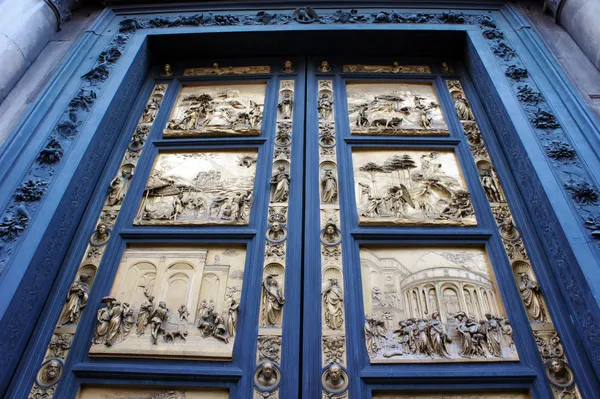 Gates of Paradise with Bible stories on door panels of Duomo Bap
