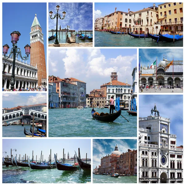 Collage of landmarks of Venice, Italy
