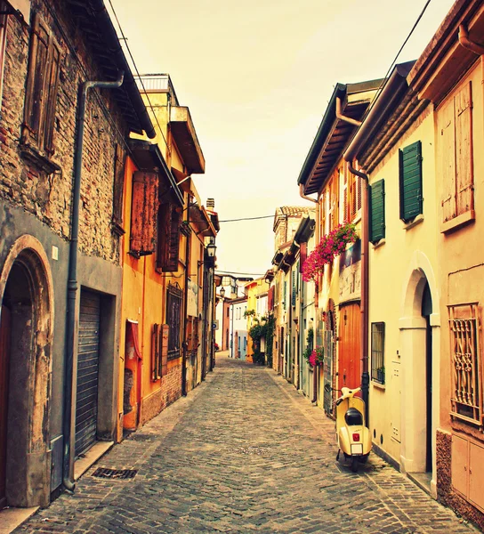 Old street in Rimini, Italy