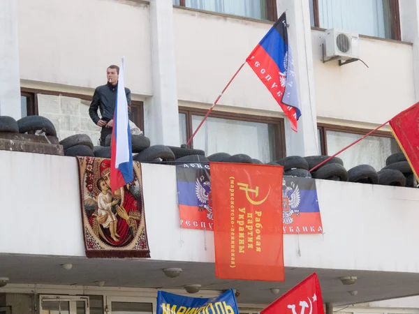 Barricades in Mariupol, Ukraine