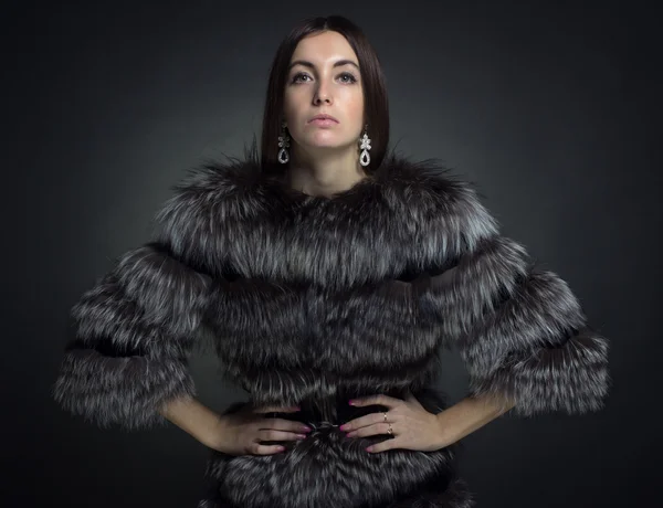 Woman in a fur coat.