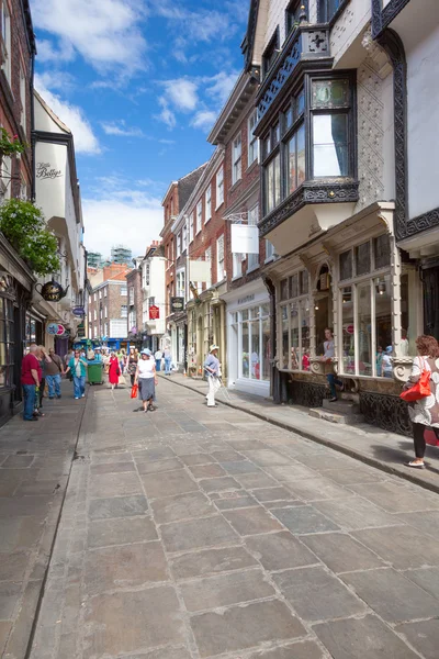 Stonegate street of York, a city in North Yorkshire, England