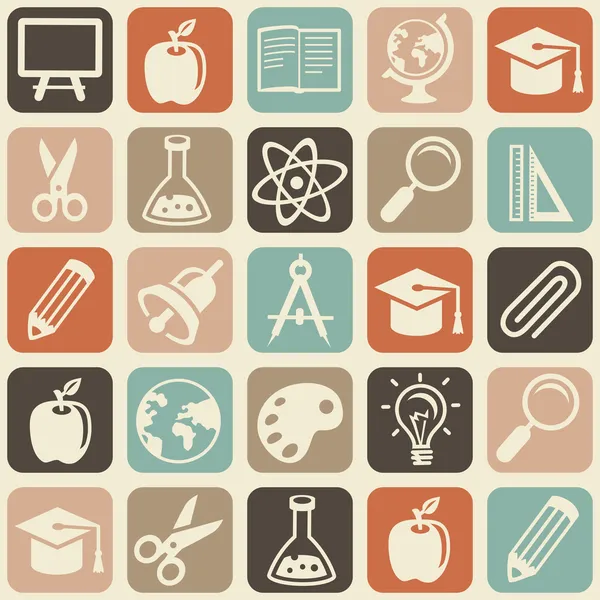 Vector seamless pattern with education icons
