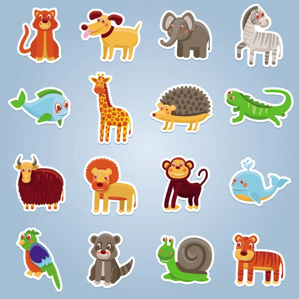 Vector collection with 16 cartoon animals