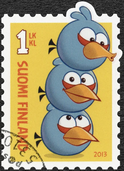 FINLAND - 2013: shows Jay, Jake, and Jim, Blue Birds (Angry Birds) by Rovio Entertainment