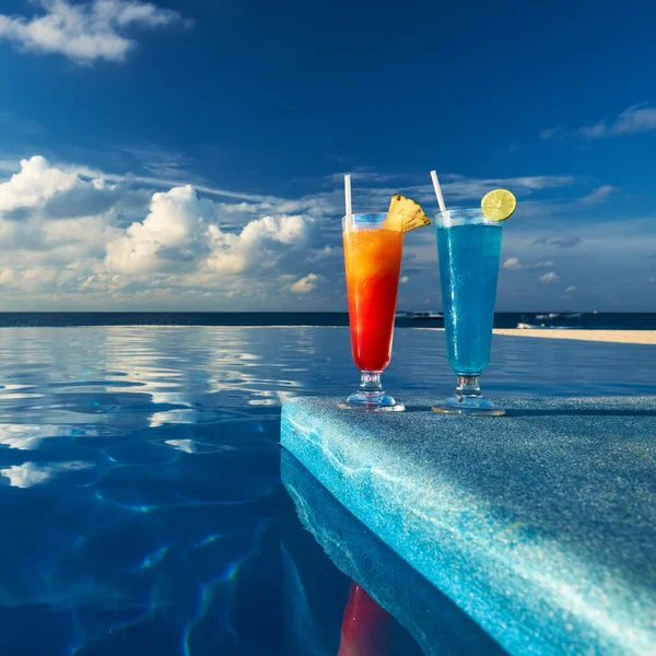 Cocktails near swimming pool