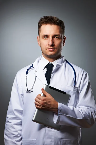 Medical doctor with tablet pc