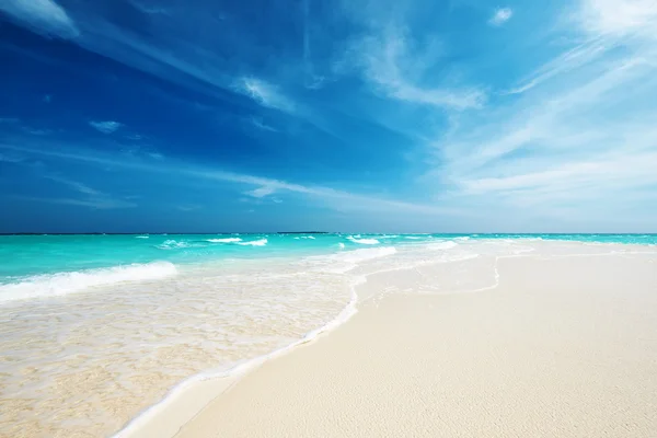 Beautiful beach with sandspit at Maldives