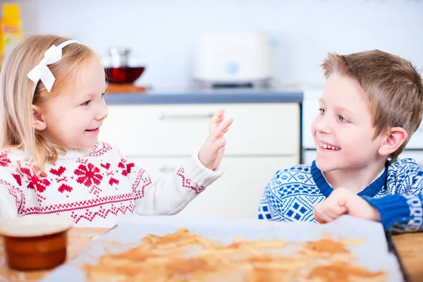 Kids baking cookies
