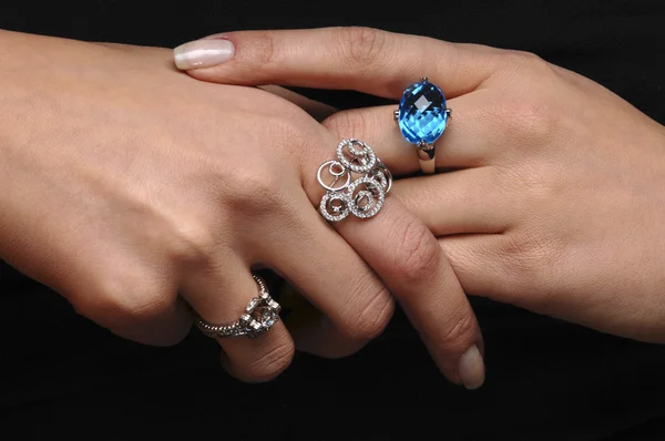 Womens hand with rings