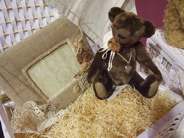 Teddy bear in the hay