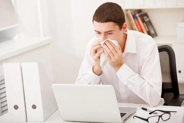 Man having flu