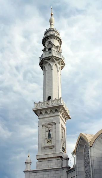 Bulgarian State Historical and Architectural Reserve. Minaret of a white mosque