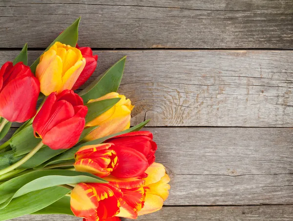 Fresh colorful tulips bouquet