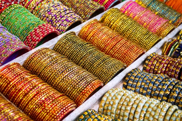 Colorful bangles - jewelery bracelets at the market in India