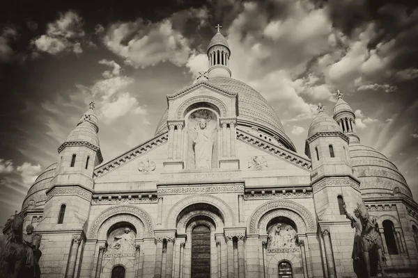 Beautiful sky in Paris - Montmartre and Sacred Heart Cathedral