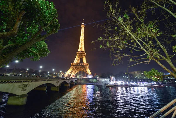 Eiffel Tower shows its wonderful lights in the evening