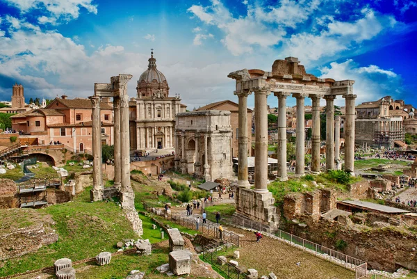 Beautiful view of Imperial Forum in Rome.