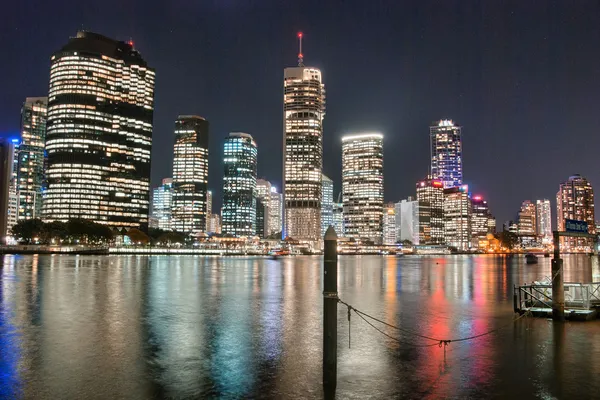 Brisbane, Australia. Beautiful night city skyline with river