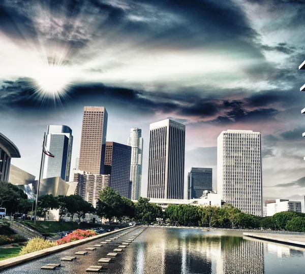 Los Angeles, California. Modern city skyline on a beautiful afte