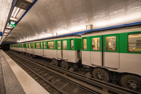 Metro train in Paris.