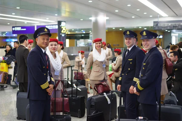 Emirates crew members in PuDong