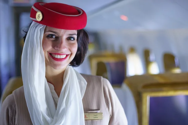 Emirates crew member in Boeing 777-300ER aircraft