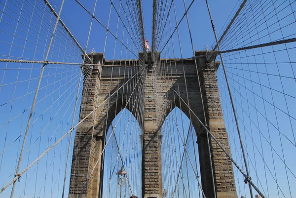 Brooklyn Bridge a landmark suspension bridge in Manhattan New York USA